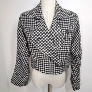 Vintage Houndstooth Black and White Women's Jacket